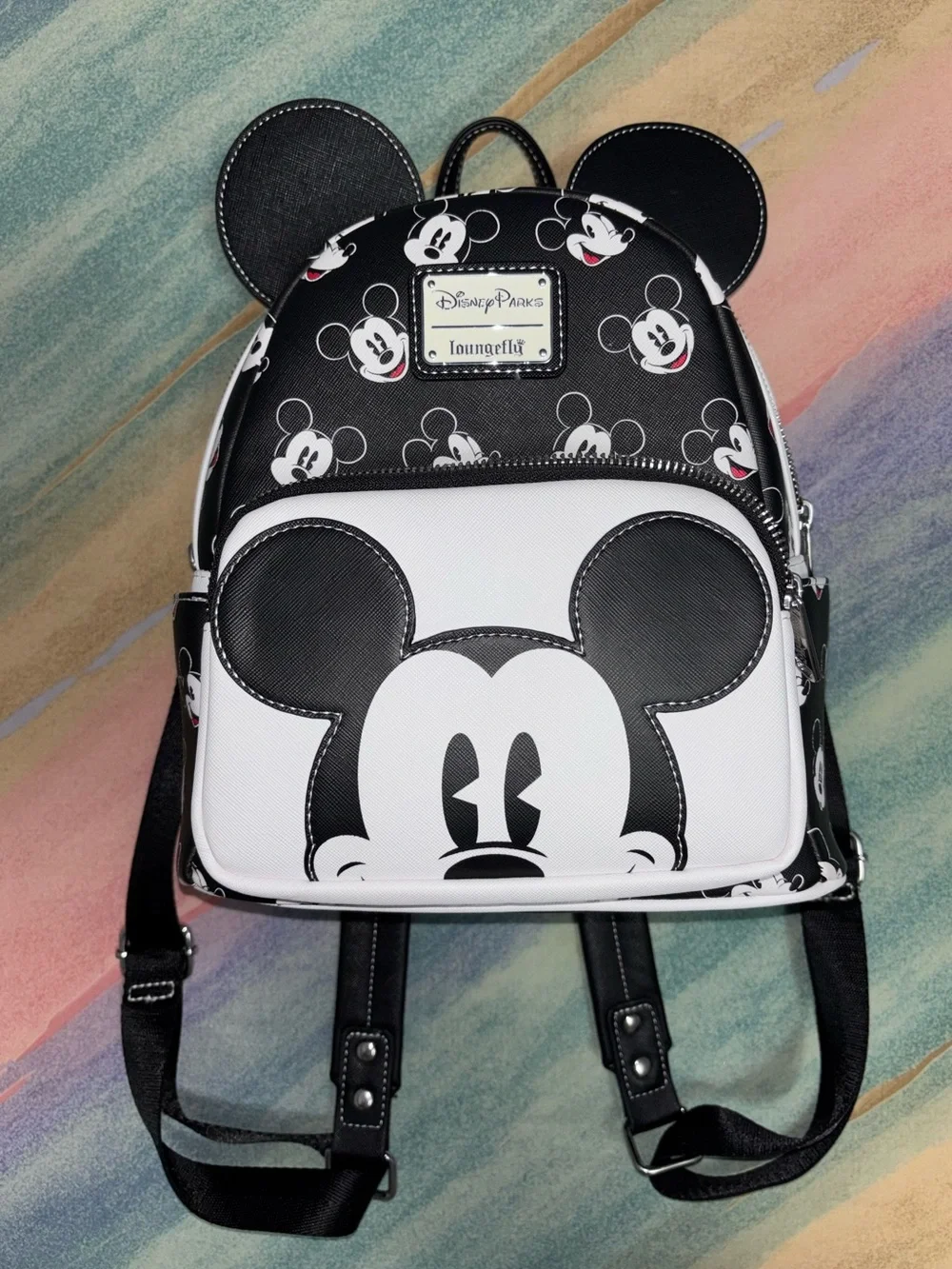 Loungefly Disney Parks Excl. Black & white Mickey Mouse face expressions